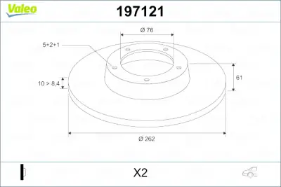 Disco de freno VALEO 197121 Mejor Calidad